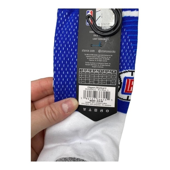 NWT Stance Los Angeles Clippers Shortcut 2 Red/White/Blue Crew Socks-Large - Picture 5 of 5